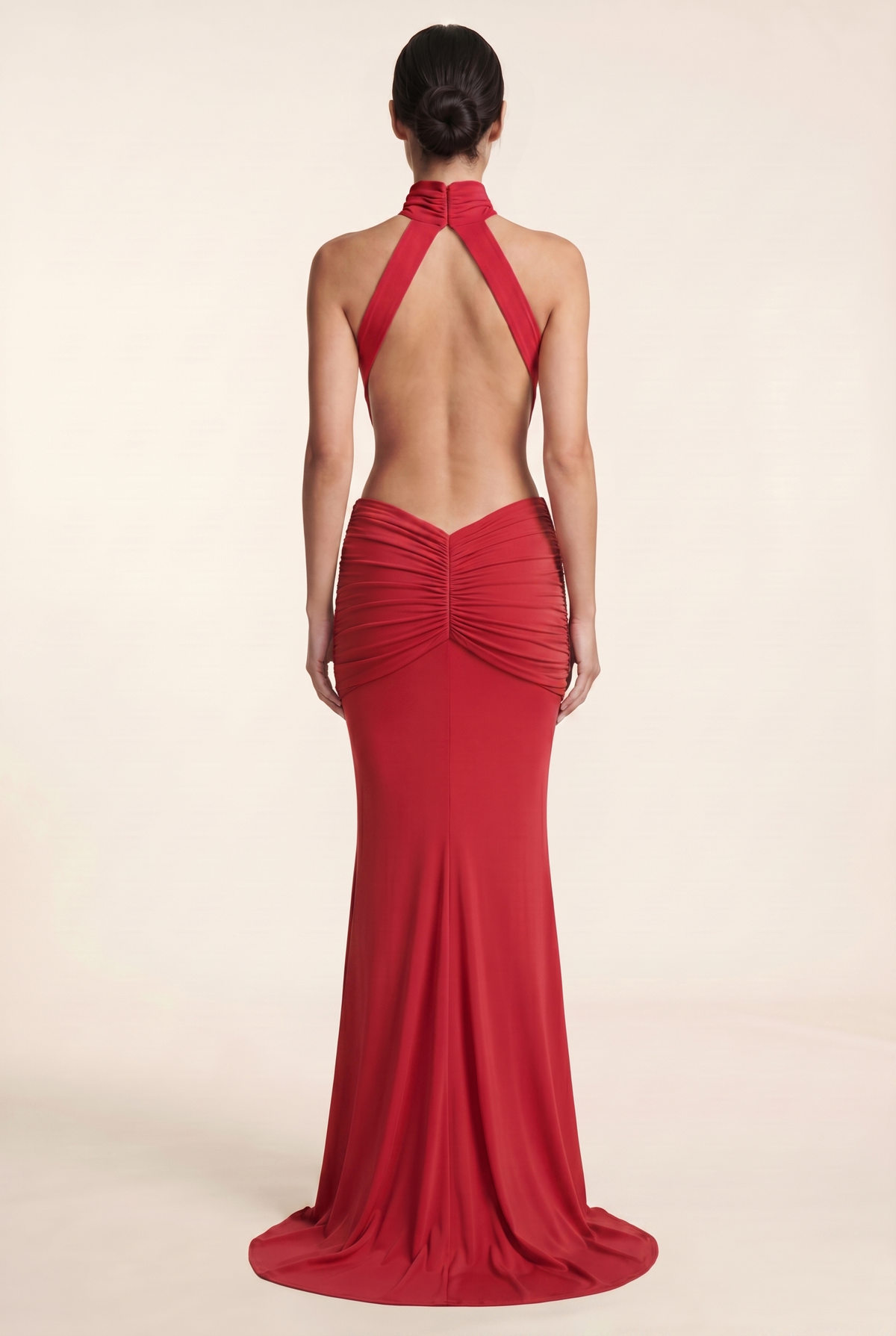 Florentine Halter Maxi Dress - Red
