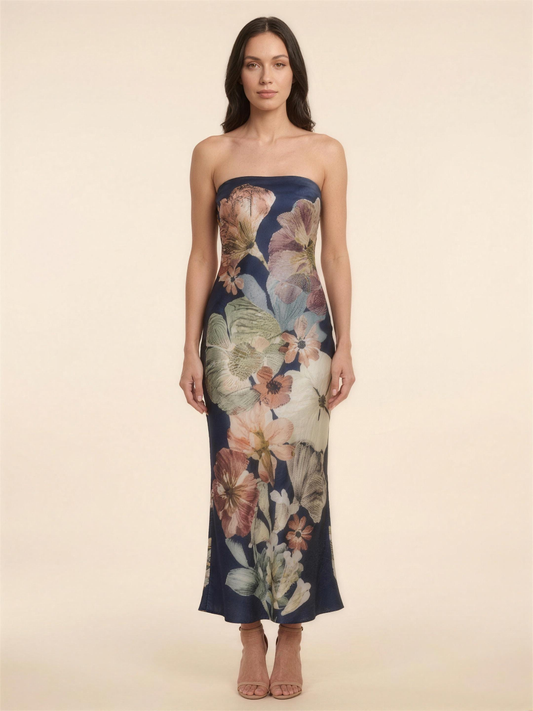 Francine Maxi Dress - Navy Floral