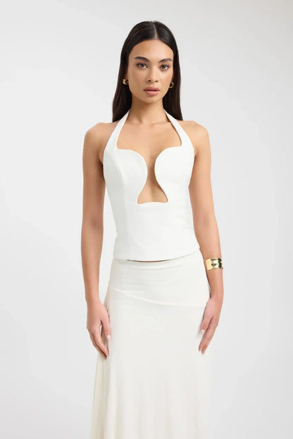 Genoveva Halter Top - Ivory