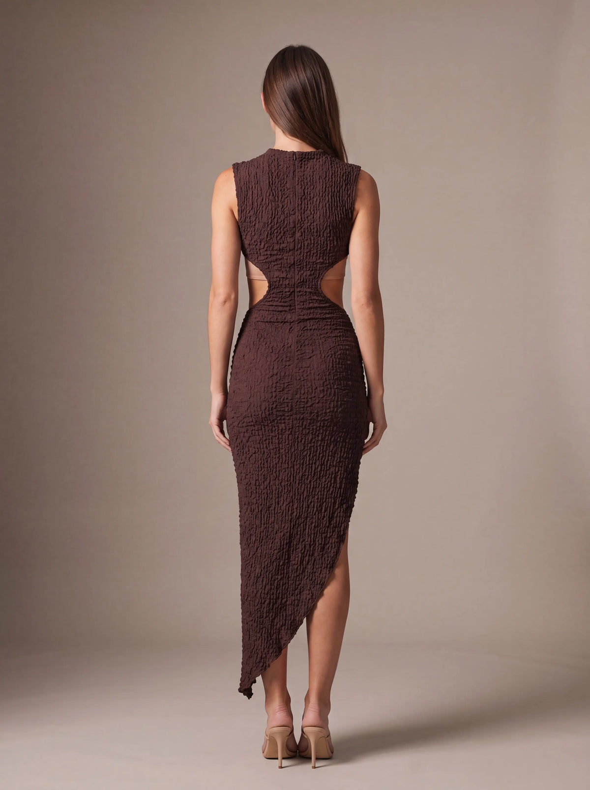 Gisela Cutout Maxi Dress - Plum Brown