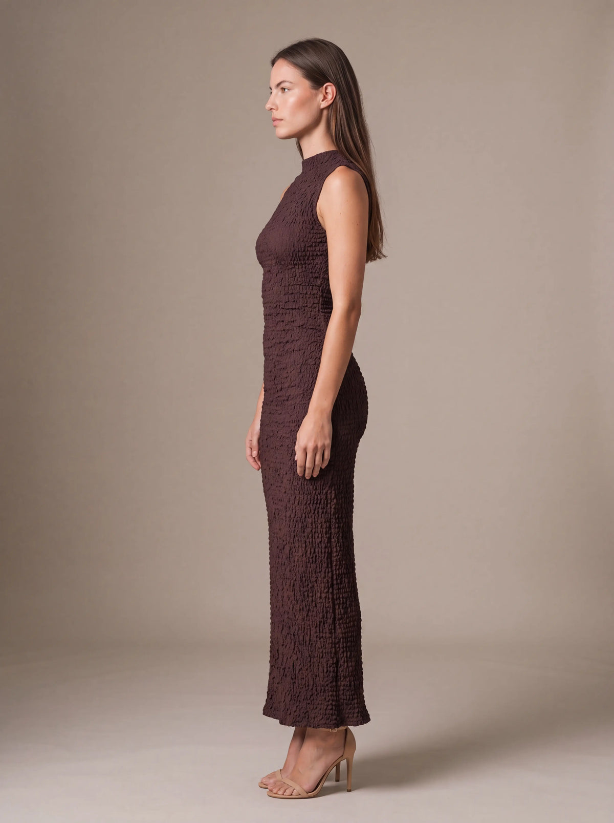 Gisela Cutout Maxi Dress - Plum Brown