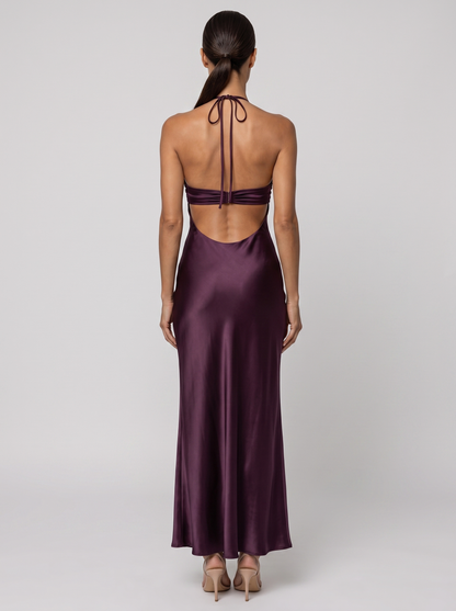 Graciela Halter Maxi Dress - Plum