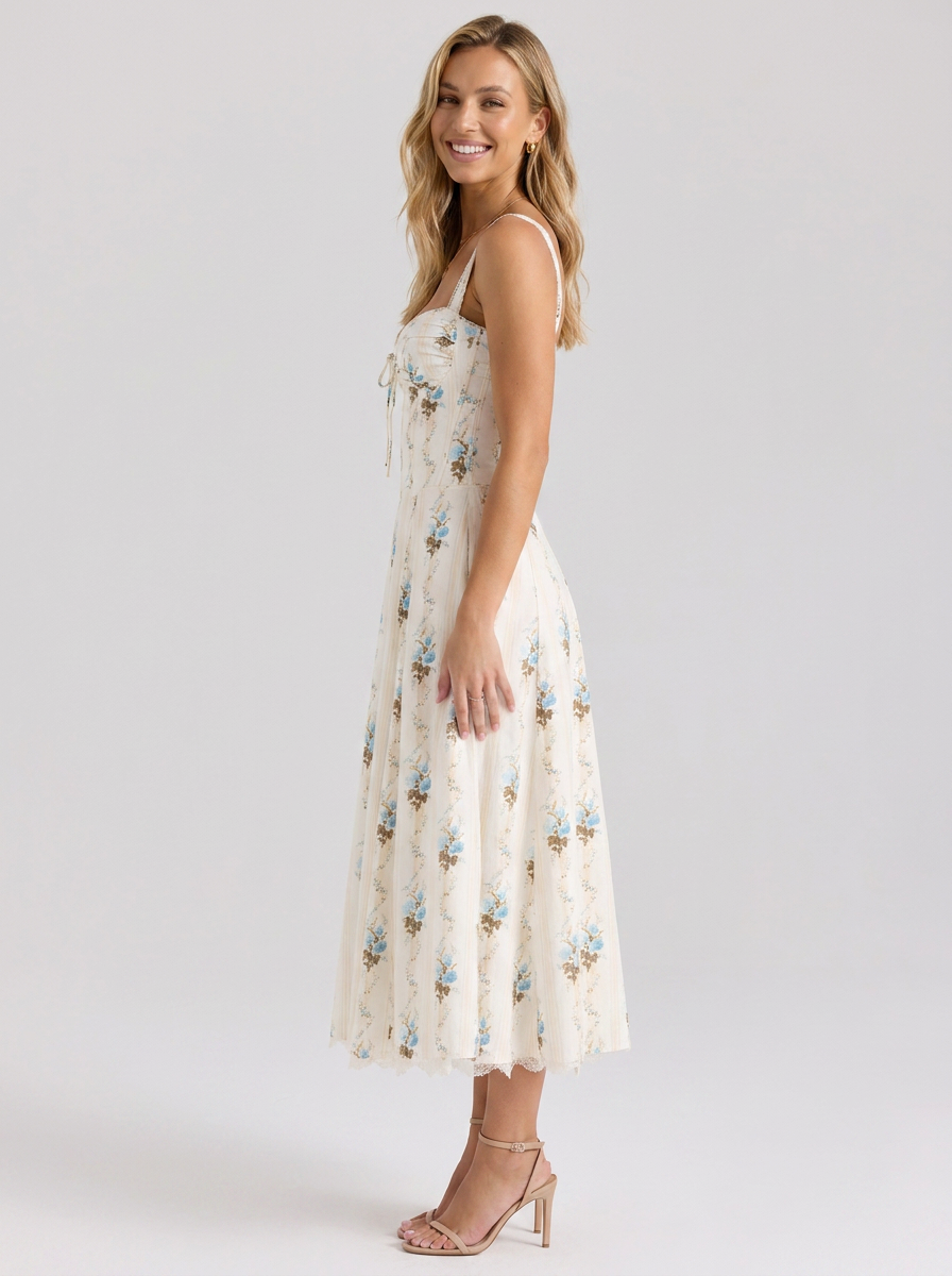 Kiara Floral Backless Maxi Dress - Buttercream Floral