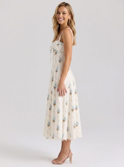 Kiara Floral Backless Maxi Dress - Buttercream Floral