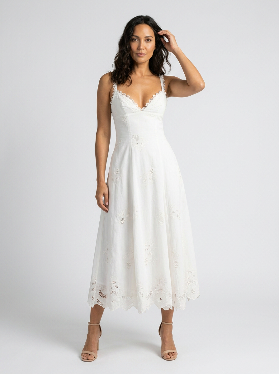 Zaina Floral Cutout Maxi Dress - White