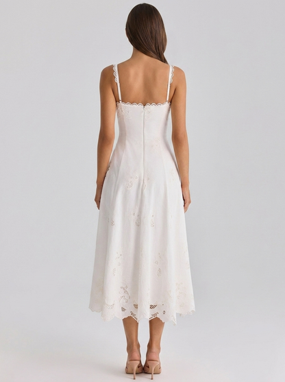 Zaina Floral Cutout Maxi Dress - White