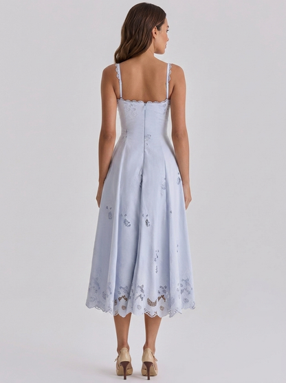 Zaina Floral Cutout Maxi Dress - Blue