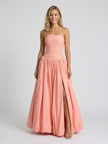 Sienna Pleated Strapless Maxi Dress - Pink