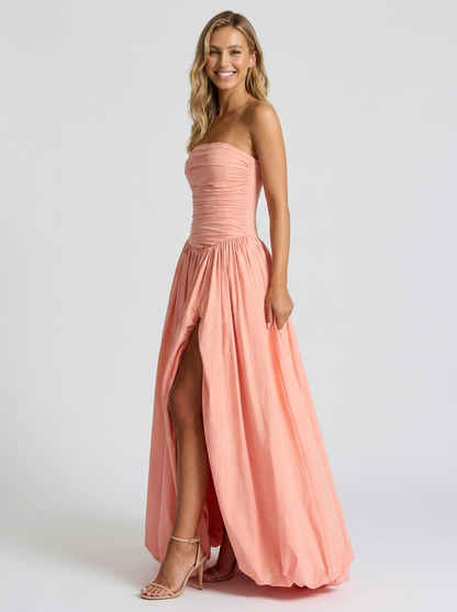 Sienna Pleated Strapless Maxi Dress - Pink