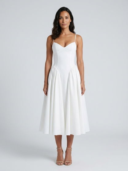 Farah Midi Dress - White
