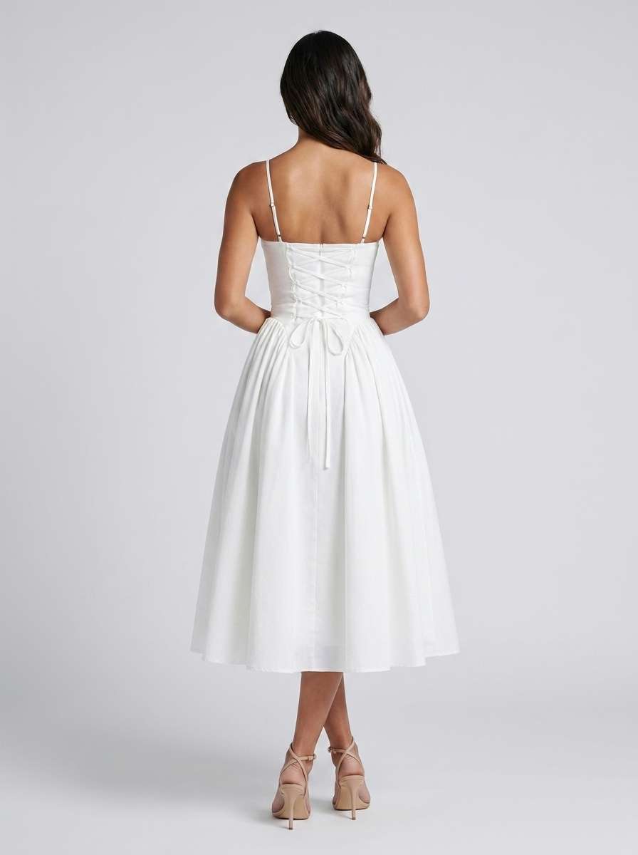 Farah Midi Dress - White