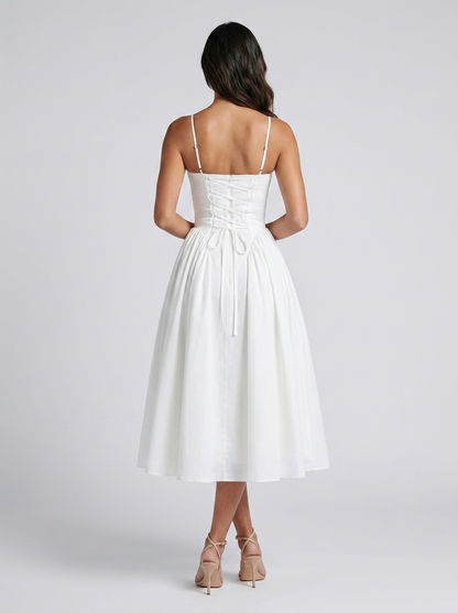 Farah Midi Dress - White