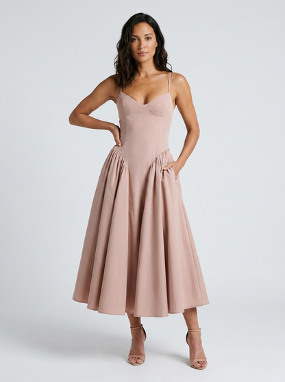 Farah Midi Dress - Pink