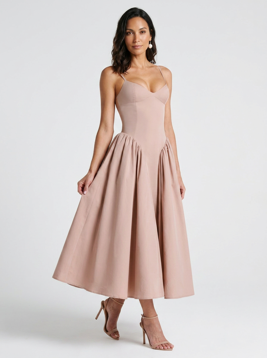 Farah Midi Dress - Pink