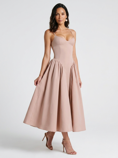 Farah Midi Dress - Pink