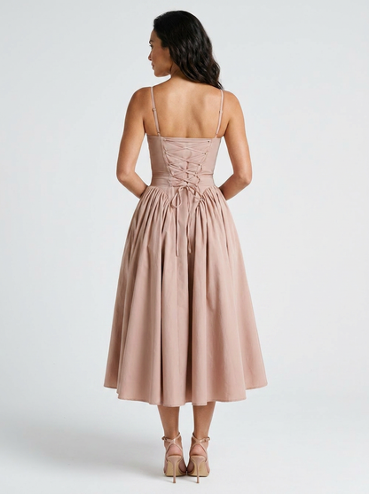 Farah Midi Dress - Pink