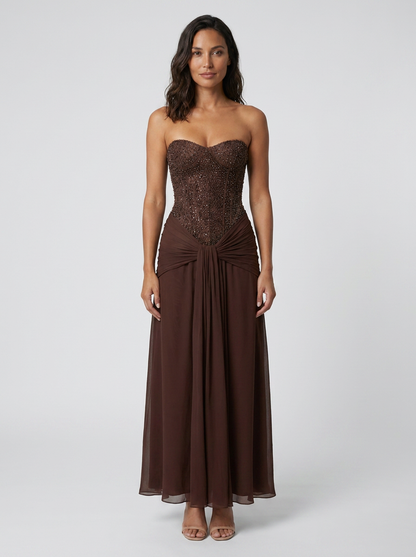Alessia Corset Strapless Maxi Dress