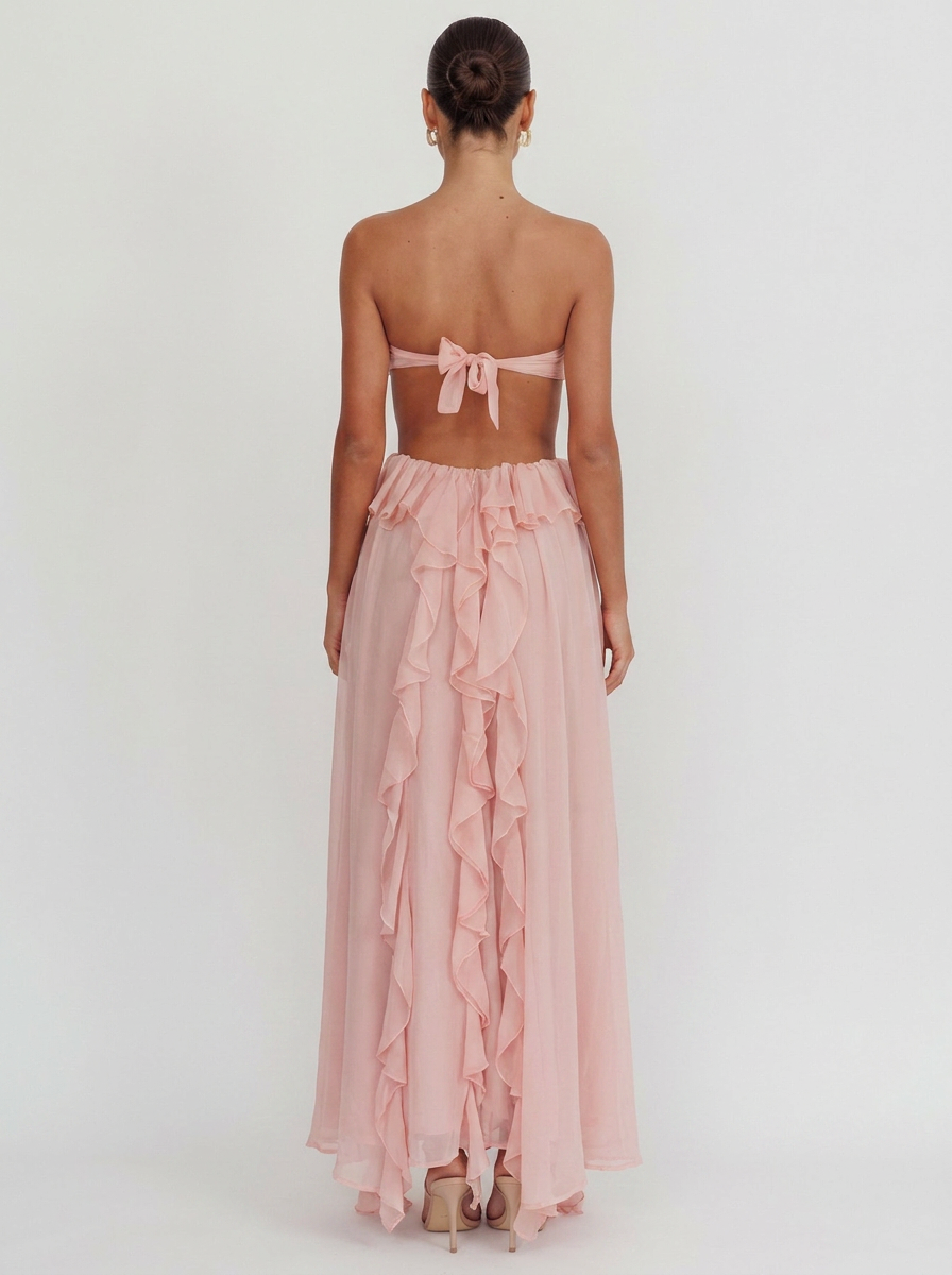 Dahlia Floral Backless Maxi Dress