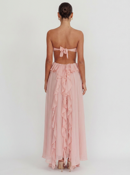 Dahlia Floral Backless Maxi Dress