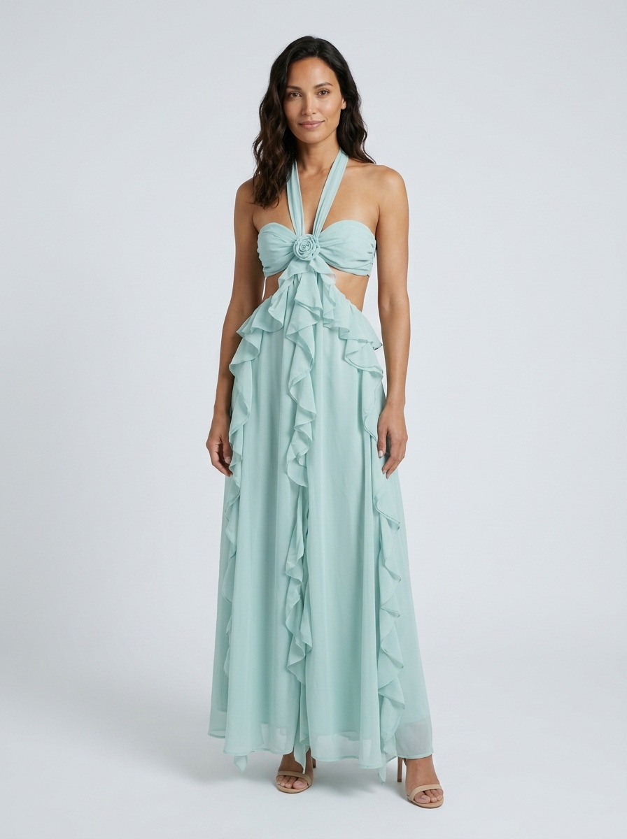 Dahlia Floral Backless Maxi Dress