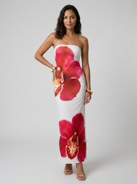 White and Red Floral
