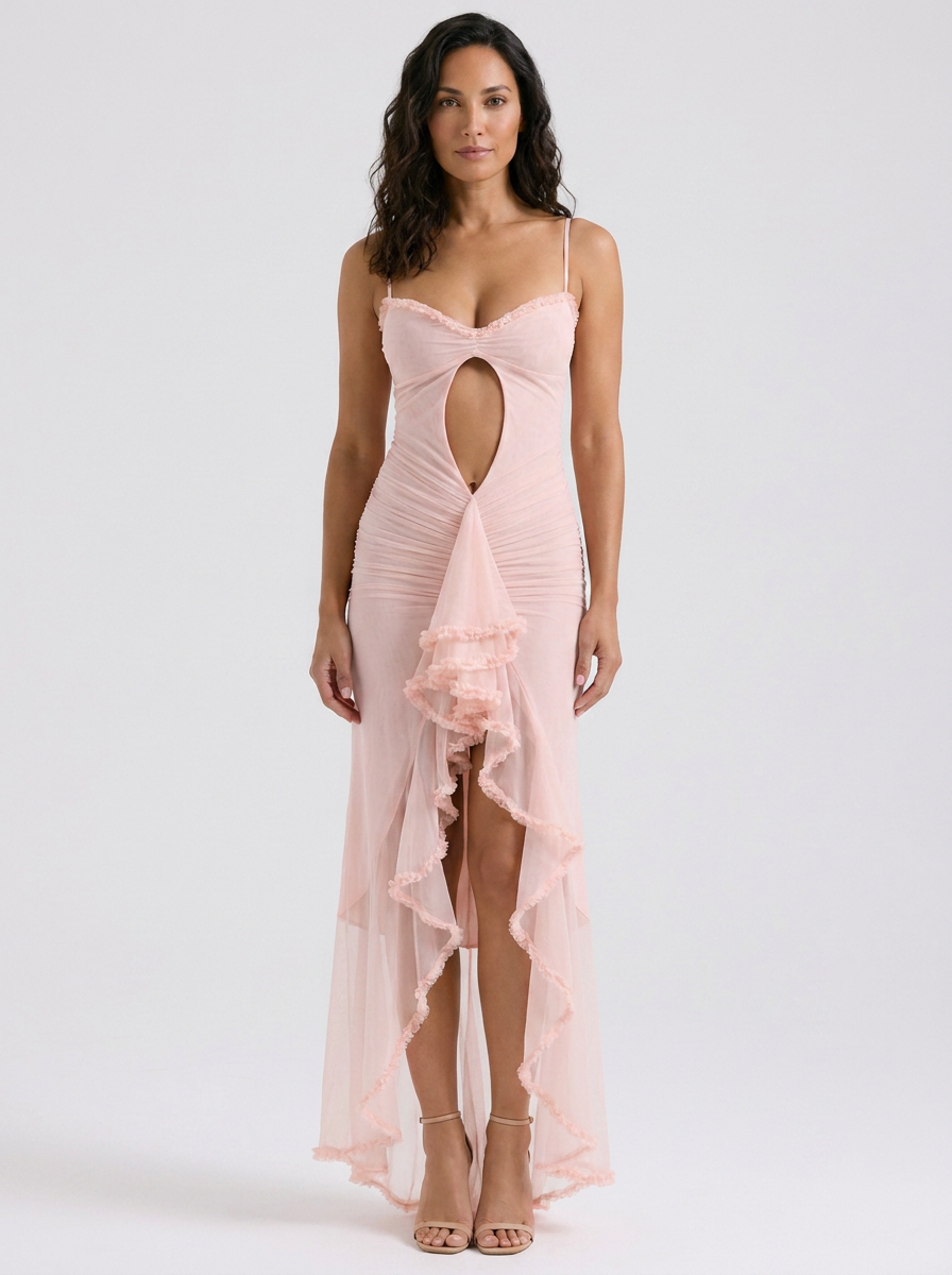 Freya Cutout Sweetheart Maxi Dress - Pink