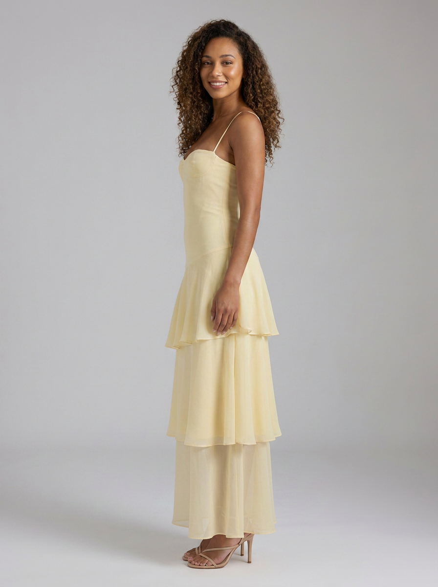 Sasha Floral Bustier Maxi Dress - Butter