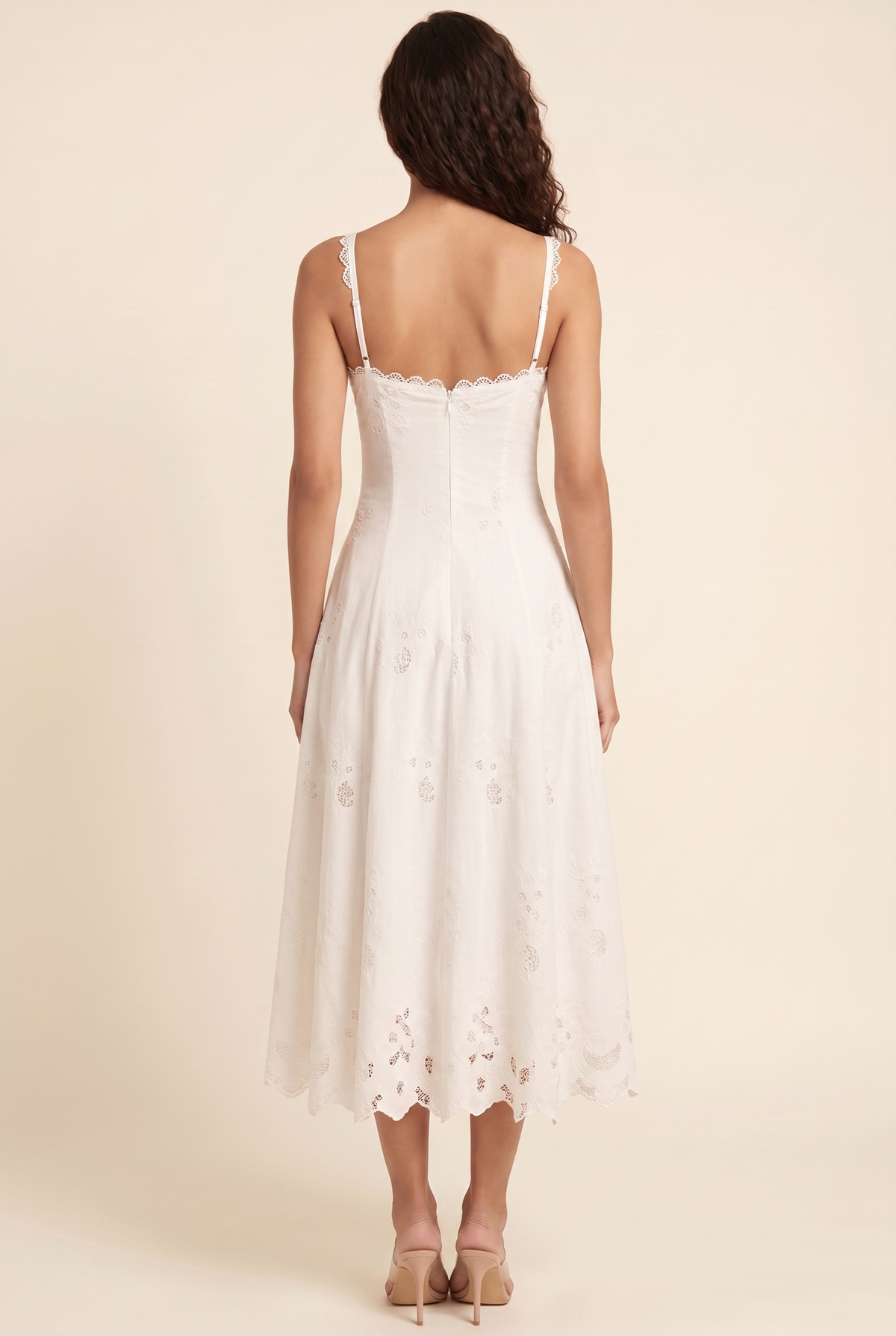 Verena Ruched Plunge Maxi Dress - White