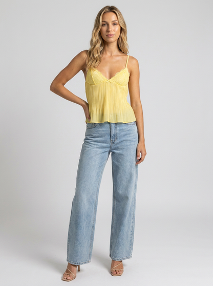 Honeybell Lace Top - Lemon Yellow