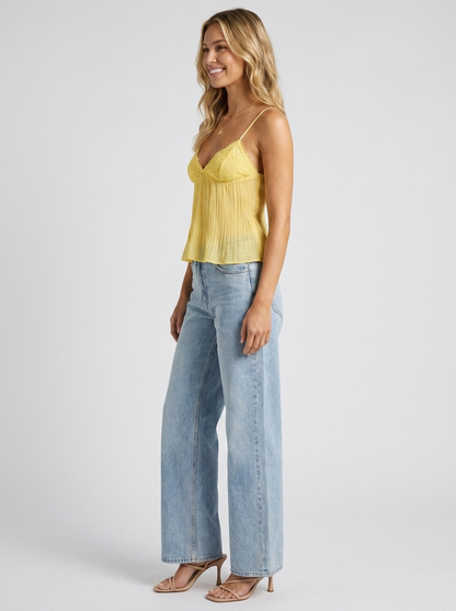 Honeybell Lace Top - Lemon Yellow