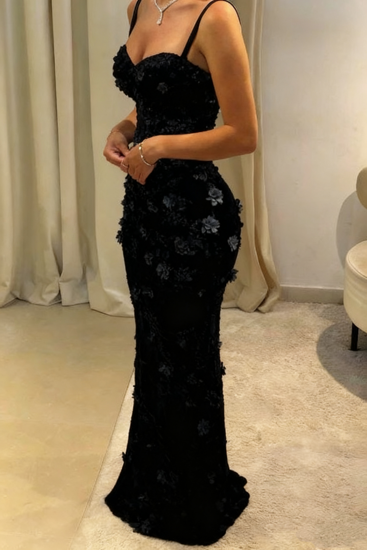 Isabela Mermaid Gown - Black