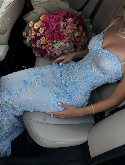 Isabela Mermaid Gown - Light Blue