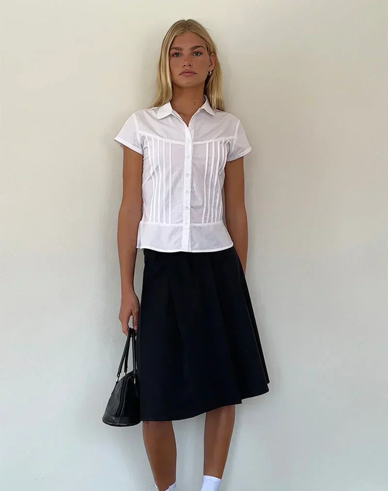 Joanne Pintuck Blouse - White