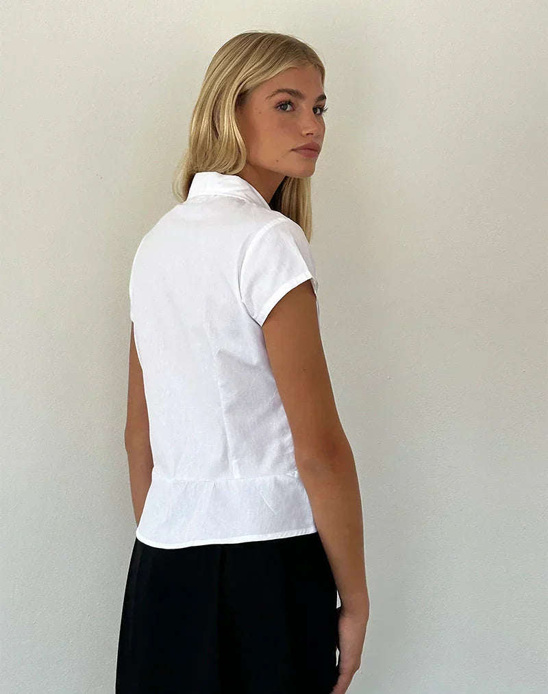 Joanne Pintuck Blouse - White