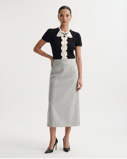 Jovita Ruffle Blouse - Black