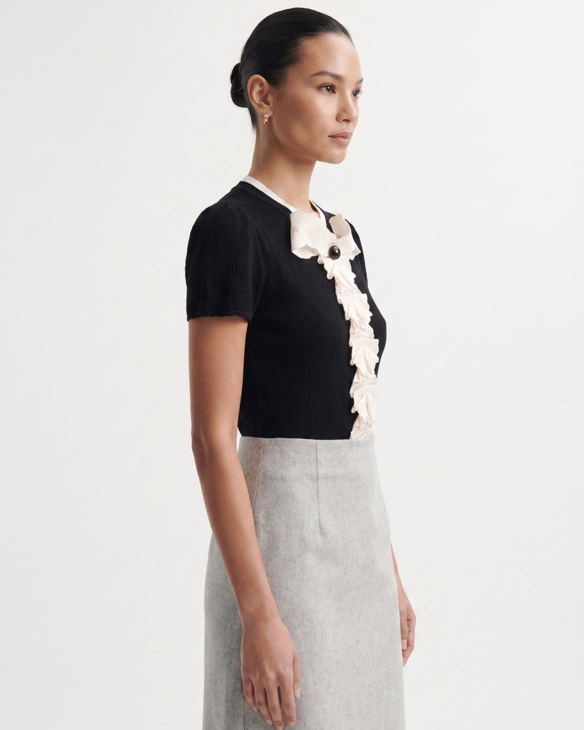 Jovita Ruffle Blouse - Black