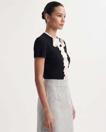Jovita Ruffle Blouse - Black
