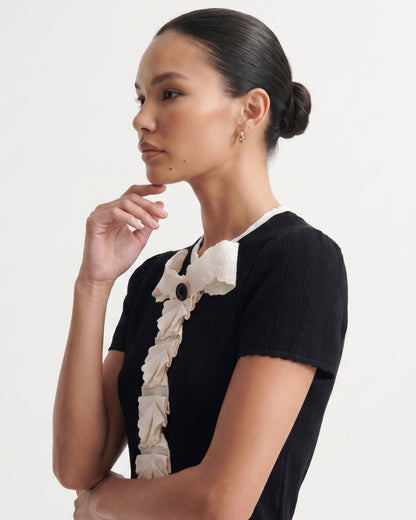 Jovita Ruffle Blouse - Black