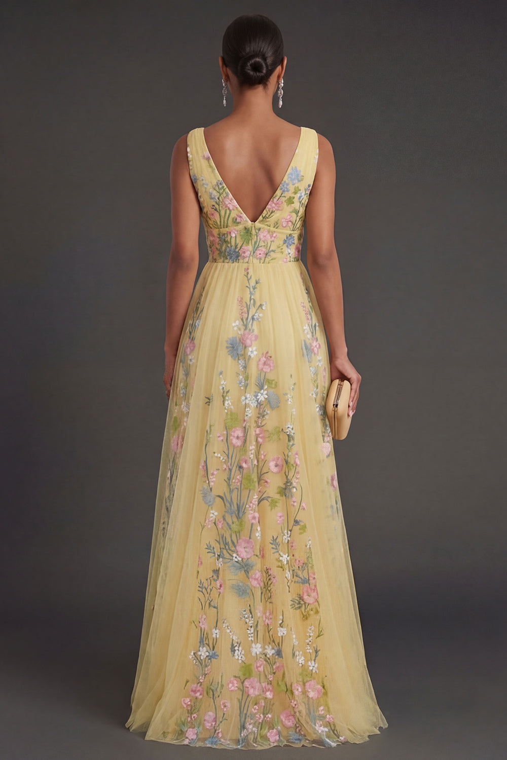 Kerstin Floral A-Line Maxi Dress - Yellow