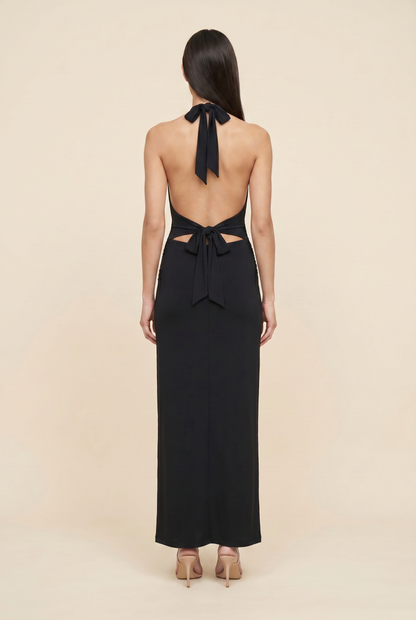 Lais Halter Maxi Dress - Black
