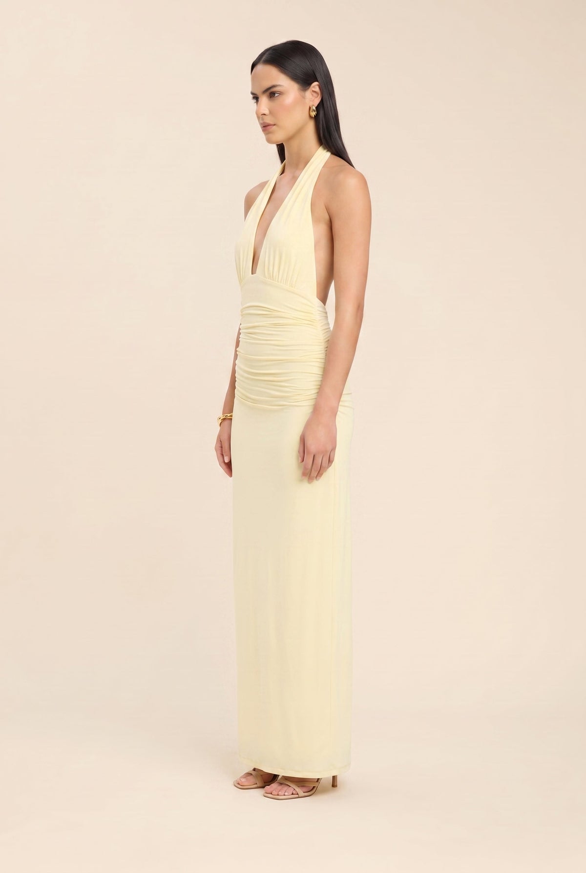 Lais Halter Maxi Dress - Butter Yellow