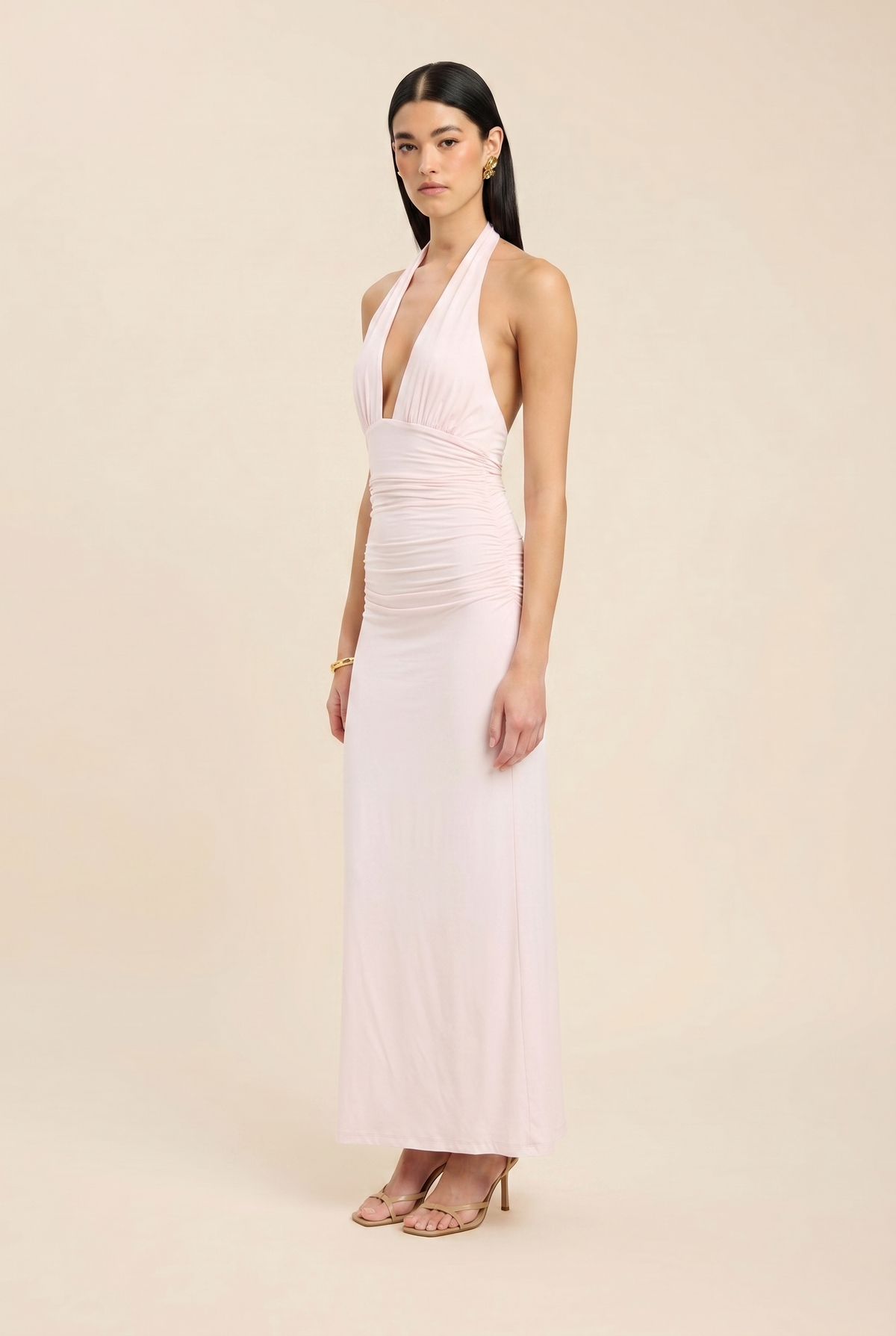 Lais Halter Maxi Dress - Light Pink