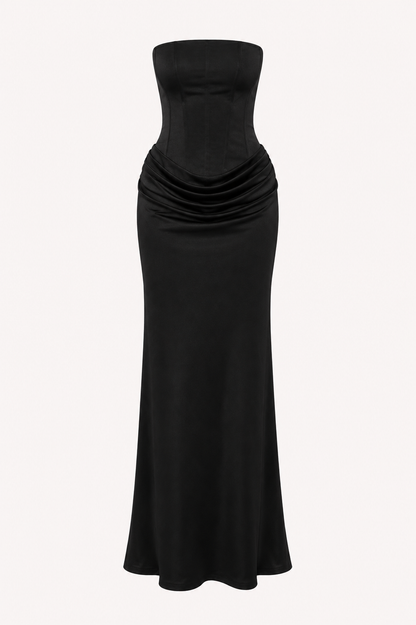 Leonelle Corset Maxi Dress - Black