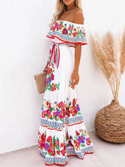 Liliane Floral Maxi Dress - White Floral