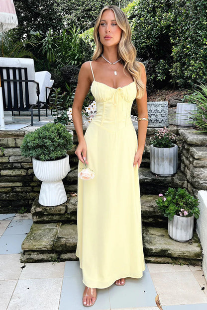 Lorika Corset Maxi Dress - Butter Yellow