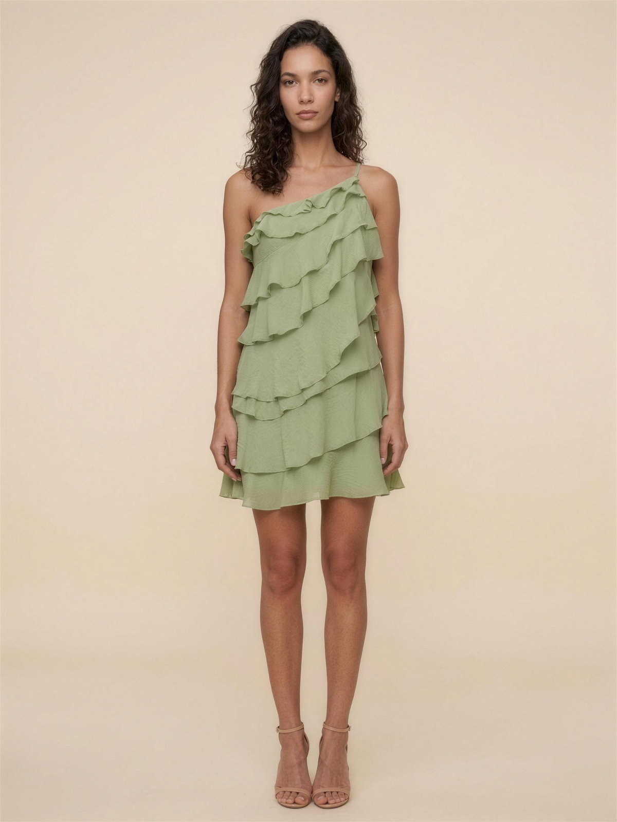 Lorraine Tiered Mini Dress - Sage