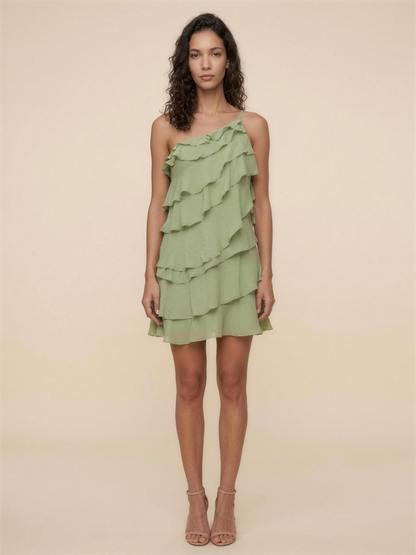 Lorraine Tiered Mini Dress - Sage