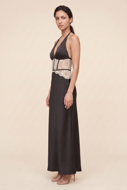 Lumen Lace Maxi Dress - Black Cream