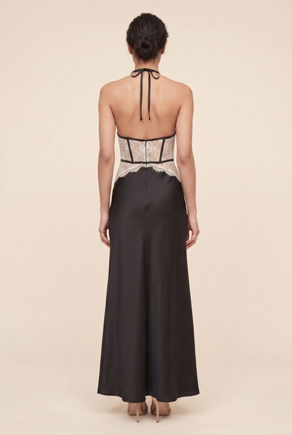 Lumen Lace Maxi Dress - Black Cream