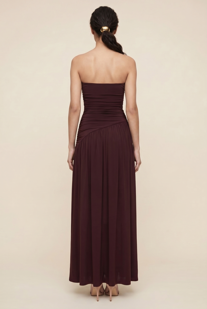 Mathilde Strapless Maxi Dress - Burgundy